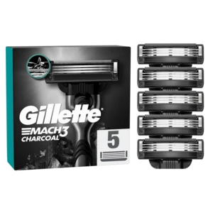 GILLETTE Mach3 Náhradní hlavice Charcoal 5 kusů