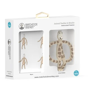 Matchstick Monkey Animal Teether & Muslin Giraffe darčeková sada (pre deti)