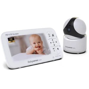 Detská elektronická pestúnka Babysense Video Baby Monitor V65 biela detská elektronická opatrovateľka • dosah až 300 m • farebný 5" 720P HD LCD • plne