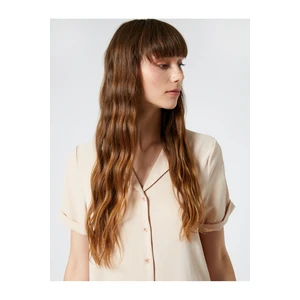 Koton Short Sleeve Shirt Pocket Detailed Buttoned Classic Collar