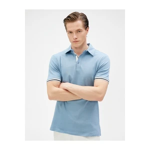 Koton Basic Polo T-Shirt with Buttons, Slim Fit Short Sleeved Cotton