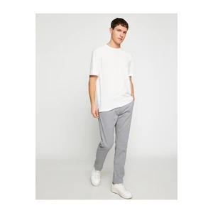 Koton Basic Gabardine Trousers Slim Fit Buttoned Pocket Detailed