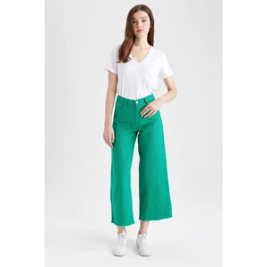 DEFACTO High Waist Wide Leg Gabardine Trousers