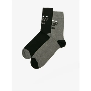 Set of two pairs of men's socks in gray and black Replay - Men