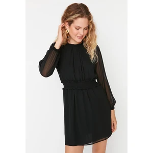 Trendyol Black Gipe Detail Chiffon Woven Dress