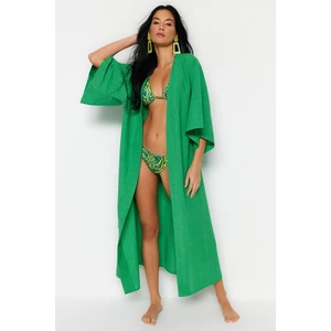 Trendyol Maxi Woven Kimono & Caftan with Green Belt