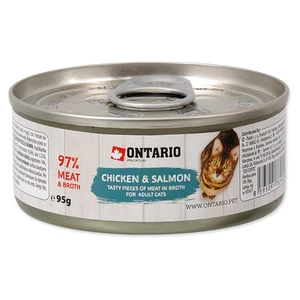Konzerva Ontario Chicken Pieces + Salmon 95g
