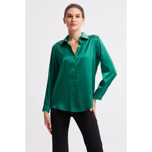 Gusto Satin Shirt - Green