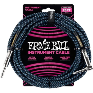 Ernie Ball P06060 Bleu-Noir 7,5 m Droit - Angle
