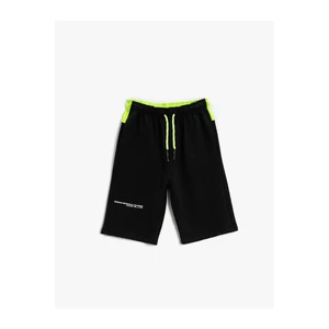 Koton Contrast Colored Shorts with Tie Waist