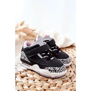 Children's Sport Shoes Black and Red Linen