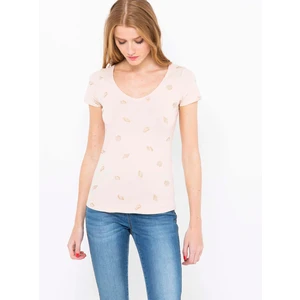 Light Pink Patterned T-Shirt CAMAIEU - Women