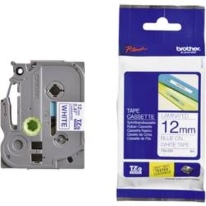 Brother TZ-233 / TZe-233, 12mm x 8m, modrý tisk/bílý podklad, originální páska
