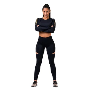 Nebbia Honey Bunny Crop Top Long Sleeve Schwarz S