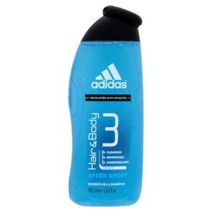 Adidas Sprchový gél a šampón pre mužov 3 v 1 Body Hair Face After Sport (Shower Gel & Shampoo) 400 ml