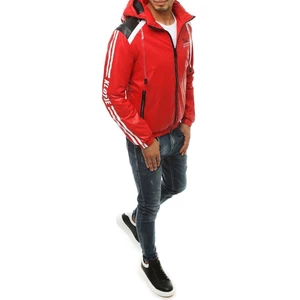 Red men's transitional hooded jacket TX3446