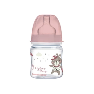 Canpol babies Bonjour Paris kojenecká láhev 0m+ Pink 120 ml