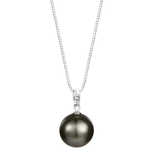 JwL Luxury Pearls Stříbrný náhrdelník s pravou mořskou tahitskou perlou JL0567 (řetízek, přívěsek)