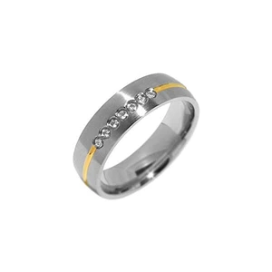 Silvego Snubný oceľový prsteň pre ženy PARIS RRC2048-Z 50 mm