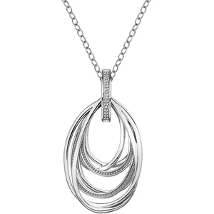 Hot Diamonds Stříbrný náhrdelník s diamantem Chandelier Vintage DP651 (řetízek, přívěsek)