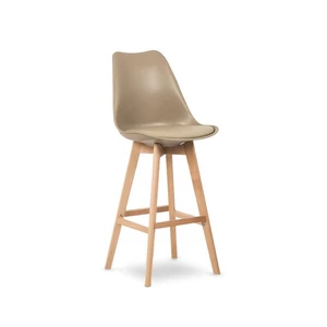 Barová stolička CTB-801 plast / ekokoža / buk Cappuccino,Barová stolička CTB-801 plast / ekokoža / buk Cappuccino