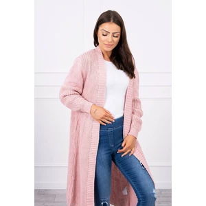 Sweater long cardigan powdered pink