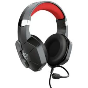 Trust GXT323 CARUS herní headset stereo, na kabel přes uši, 2x 3,5 mm jack (mic./slu.), jack 3,5 mm, černá/červená