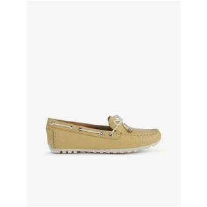 Mustard Leather Women's Loafers Geox Leelyan - Women