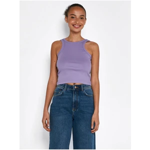 Light Purple Ribbed Cropped Tank Top Noisy May Ribella - Women