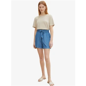 Blue Women's Shorts with Tom Tailor Denim Tie - Women