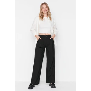 Trendyol Black Pleated High Waist Wide Leg Pants