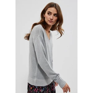 Sweater with a neckline on the back