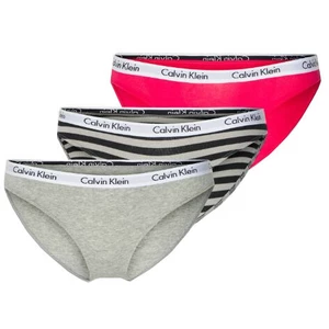 Calvin Klein 3 PACK - dámské kalhotky Bikini PLUS SIZE QD3801E-658 XL