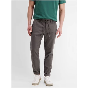 Grey men's chino trousers with linen LERROS - Mens