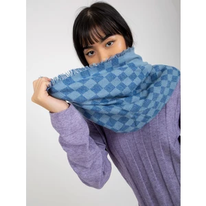 Blue women's winter scarf with wool