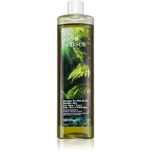 Avon Senses Escape To The Wild sprchový gel na obličej, tělo a vlasy pro muže 500 ml