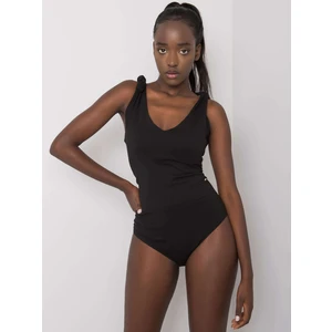 YOU DON'T KNOW ME Black women's cotton bodysuit