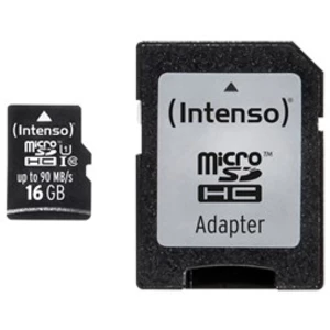 Paměťová karta microSDHC, 16 GB, Intenso Professional, Class 10, UHS-I, vč. SD adaptéru