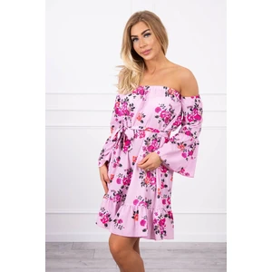 Off-the-shoulder tied dress purple