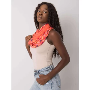 Orange scarf with colorful polka dots