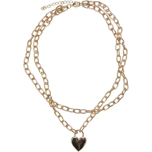 Necklace with heart padlock - golden color