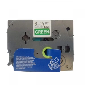Kompatibilní páska s Brother TZ-715 / TZe-715, 6mm x 8m, bílý tisk / zelený podklad