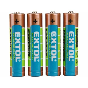 Baterie 1,5V AAA alkalické 4ks EXTOL LIGHT