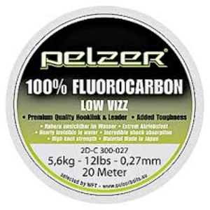 Pelzer - návazcový vlasec  fluorocarbon 20 m crystal-průměr 0,42 mm / nosnost 24 lb / 11 kg