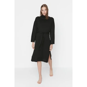 Trendyol Black Belted Long Knitwear Dress