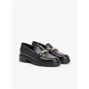 Black Women's Leather Loafers Tommy Hilfiger Twist - Women