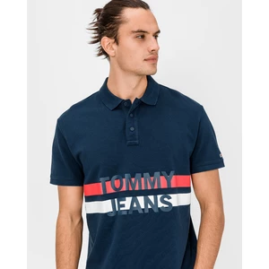 Tommy Jeans Block Stripe Polo triko Modrá