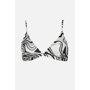 Trendyol Black and White Zebra Patterned Bikini Top