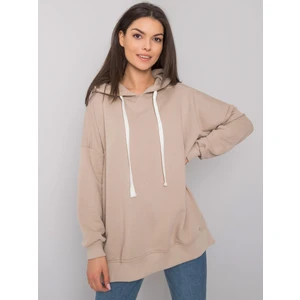 Ordinary beige hooded sweatshirt