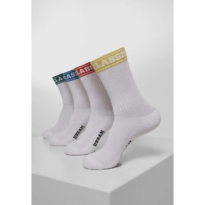 Short Sporty Logo Socks Coloured Cuff 4-Pack Multicolor